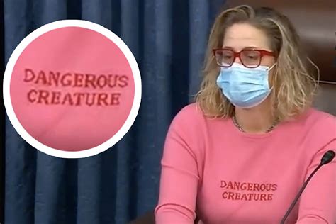 sinema sexy|Sen. Kyrsten Sinema presides in hot pink Dangerous Creature shirt